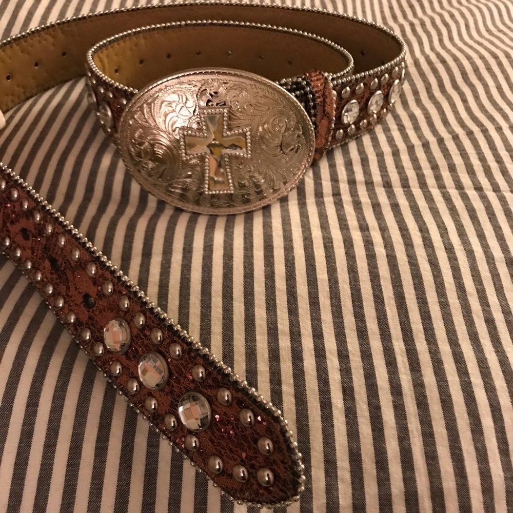 Blazin Roxx Brown Bedazzled Belt - Picture 2 of 5